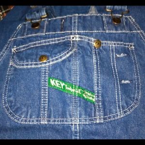 KEY IMPERIAL Bib Denim Overalls Dark Wash W34xL30